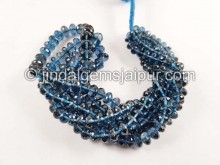 London Blue Topaz Far Faceted Roundelle Beads